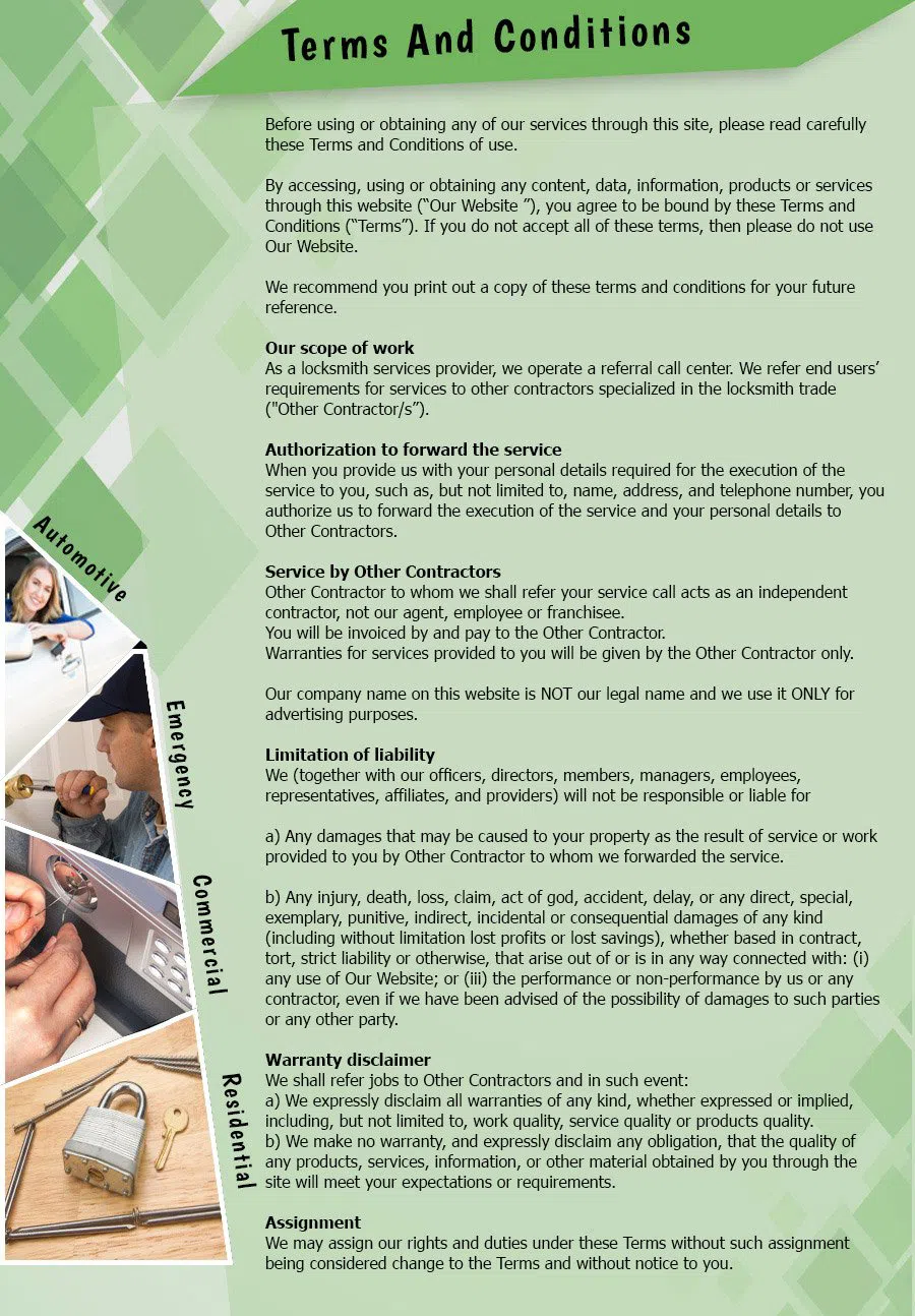 Jacksonville Lock And Doors Jacksonville, FL 904-531-3128 - TermsAndConditions-2